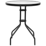 Garden Table Black Ø60x70 cm Steel - Front View