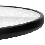 Garden Table Black Ø60x70 cm Steel - Top-Down View