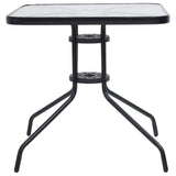 Garden Table Black 70x70x70 cm Steel - Front View