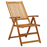 Garden Reclining Chairs 3 pcs Solid Acacia Wood - Side View
