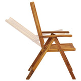 Garden Reclining Chairs 3 pcs Solid Acacia Wood - 45-Degree Angle