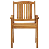 Garden Chairs 4 pcs Solid Acacia Wood - Front View
