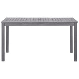 Garden Table Grey Wash 140x80x74 cm Solid Acacia Wood - Front View