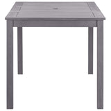 Garden Table Grey Wash 140x80x74 cm Solid Acacia Wood - Side View