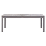 Garden Table Grey Wash 200x90x74 cm Solid Acacia Wood - Front View