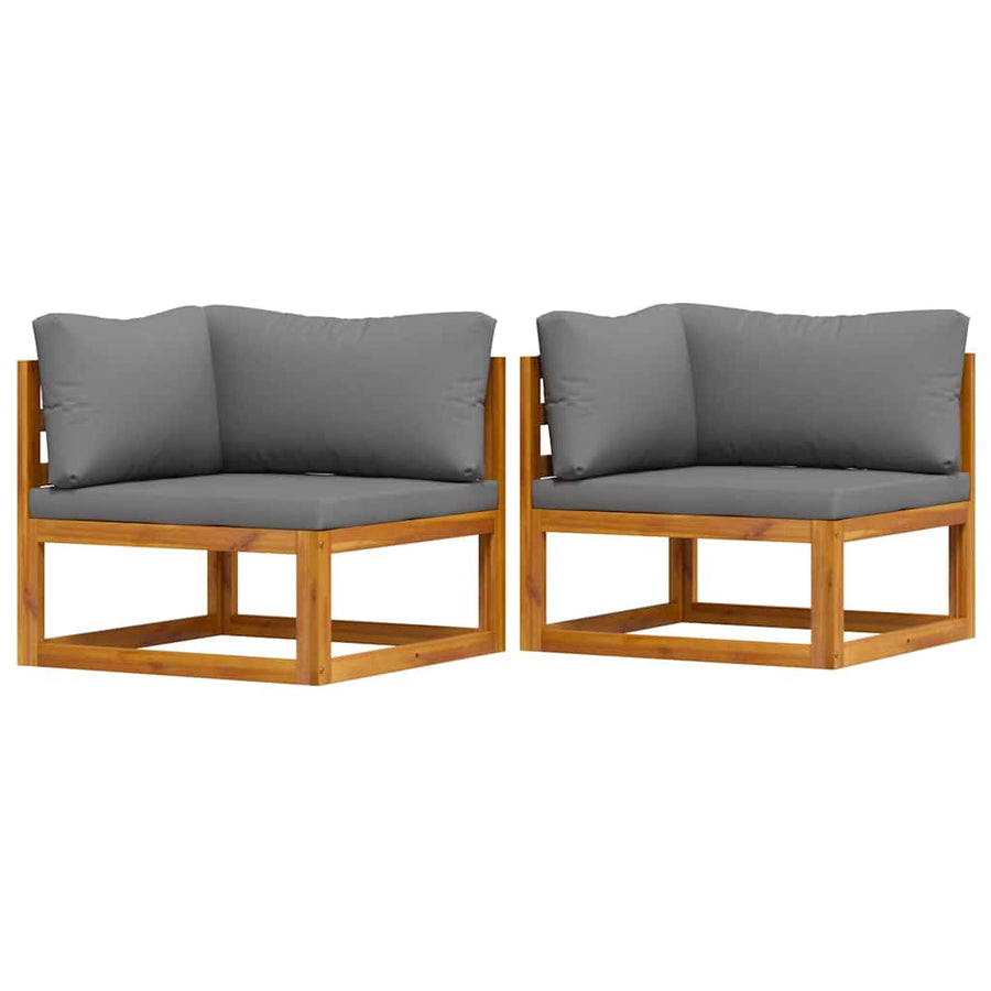 Sectional Corner Sofas 2 pcs with Cushions Dark Grey