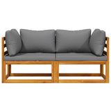Sectional Corner Sofas 2 pcs with Cushions Dark Grey
