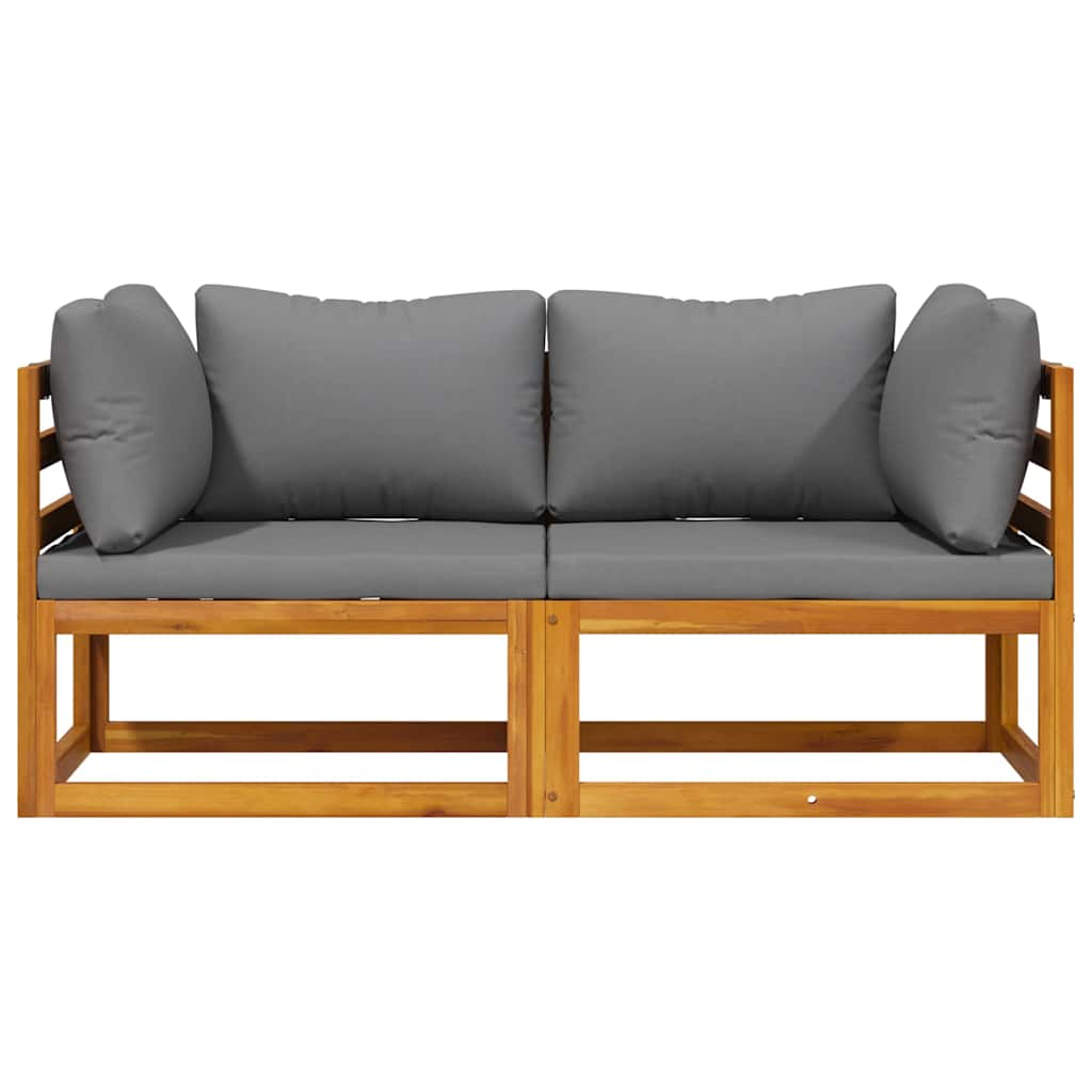 Sectional Corner Sofas 2 pcs with Cushions Dark Grey