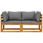 Sectional Corner Sofas 2 pcs with Cushions Dark Grey