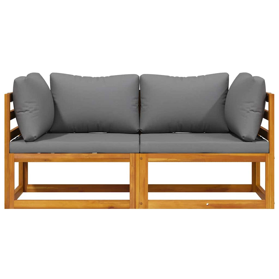 Sectional Corner Sofas 2 pcs with Cushions Dark Grey