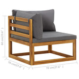 Sectional Corner Sofas 2 pcs with Cushions Dark Grey - Extra Image