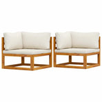 Sectional Corner Sofas 2 pcs with Cushions Cream White