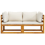Sectional Corner Sofas 2 pcs with Cushions Cream White