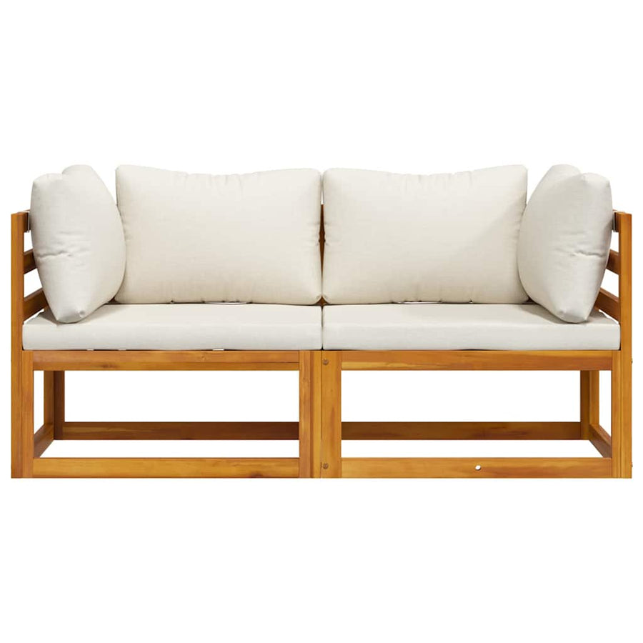 Sectional Corner Sofas 2 pcs with Cushions Cream White