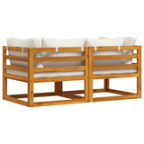 Sectional Corner Sofas 2 pcs with Cushions Cream White - Low Angle