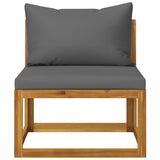 3 Piece Garden Lounge Set with Cushions Solid Acacia Wood - Side View