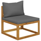 3 Piece Garden Lounge Set with Cushions Solid Acacia Wood - Top-Down View