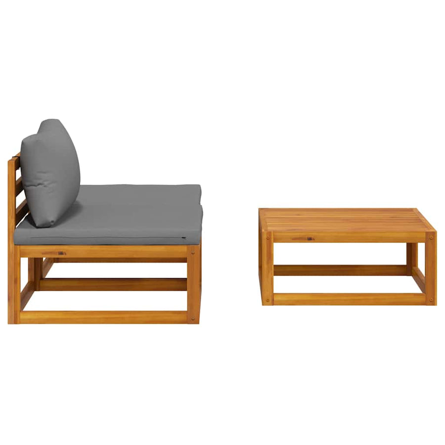 3 Piece Garden Lounge Set with Cushions Solid Acacia Wood