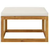 3 Piece Garden Lounge Set with Cream Cushions Solid Acacia Wood