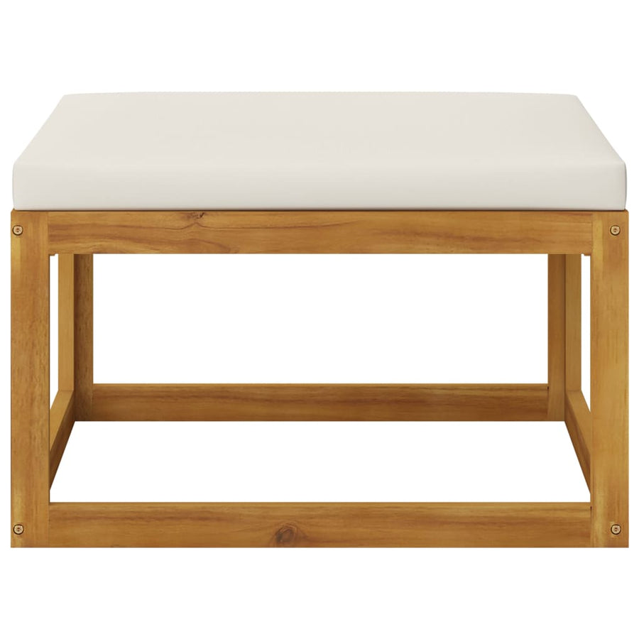 3 Piece Garden Lounge Set with Cream Cushions Solid Acacia Wood