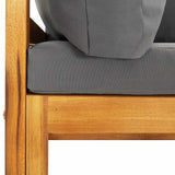 2 Piece Sofa Set with Dark Grey Cushions Solid Acacia Wood - Extra Image