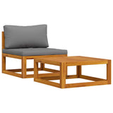 2 Piece Garden Sofa Set with Cushion Solid Acacia Wood - Top-Down View