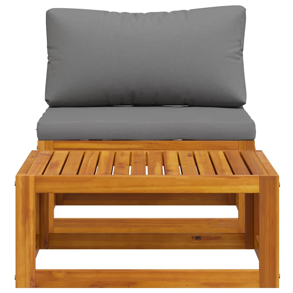 2 Piece Garden Sofa Set with Cushion Solid Acacia Wood