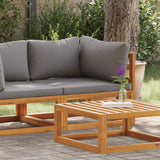 Sectional Corner Sofa & Dark Grey Cushion Solid Acacia Wood