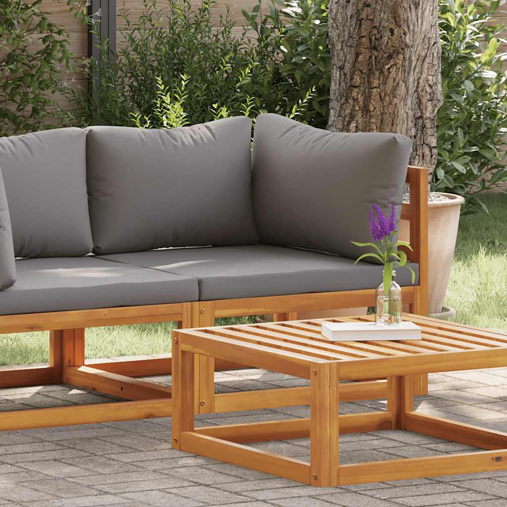 Sectional Corner Sofa & Dark Grey Cushion Solid Acacia Wood