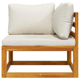 Sectional Corner Sofa & Cream White Cushion Solid Acacia Wood - Top-Down View