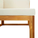 Sectional Corner Sofa & Cream White Cushion Solid Acacia Wood