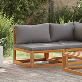 Sectional Middle Sofa & Dark Grey Cushion Solid Acacia Wood - Side View