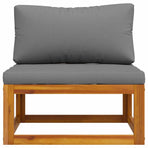 Sectional Middle Sofa & Dark Grey Cushion Solid Acacia Wood