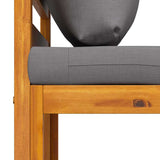 Sectional Middle Sofa & Dark Grey Cushion Solid Acacia Wood