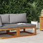 Sectional Middle Sofa & Dark Grey Cushion Solid Acacia Wood