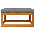 Footrest with Dark Grey Cushion Solid Acacia Wood