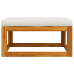 Footrest with Cream White Cushion Solid Acacia Wood