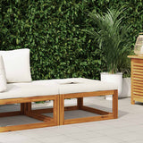 Footrest with Cream White Cushion Solid Acacia Wood