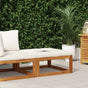 Footrest with Cream White Cushion Solid Acacia Wood