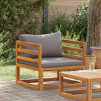Garden Chair with Dark Grey Cushions Solid Acacia Wood