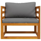 Garden Chair with Dark Grey Cushions Solid Acacia Wood - Top-Down View