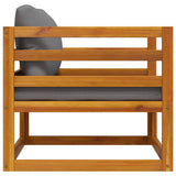 Garden Chair with Dark Grey Cushions Solid Acacia Wood