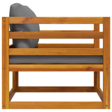 Garden Chair with Dark Grey Cushions Solid Acacia Wood - 45-Degree Angle