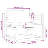 Garden Chair with Dark Grey Cushions Solid Acacia Wood - Extra Image