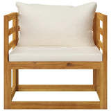 Garden Chair with Cream Cushions Solid Acacia Wood