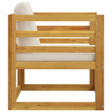 Garden Chair with Cream Cushions Solid Acacia Wood - Top-Down View