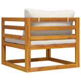 Garden Chair with Cream Cushions Solid Acacia Wood