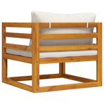 Garden Chair with Cream Cushions Solid Acacia Wood