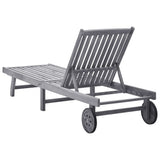 Sun Lounger Solid Acacia Wood - Top-Down View