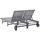 2-Person Sun Lounger Solid Acacia Wood - Top-Down View